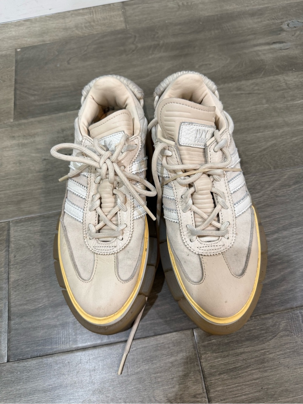 IVY PARK Cream and Yellow-Trim Chunky Lace-Up Sneakers